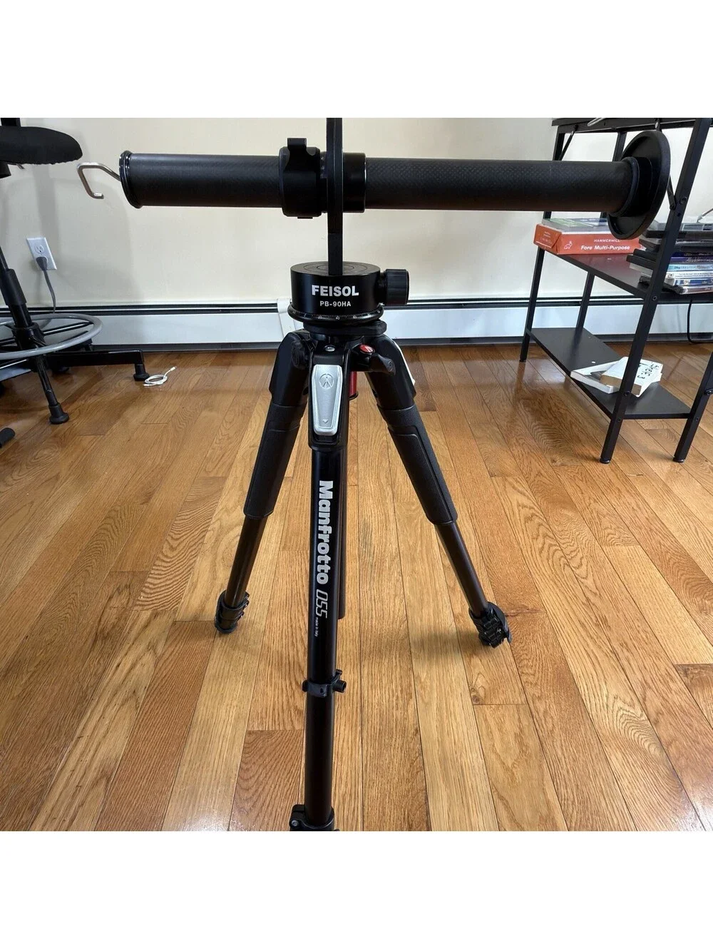 Manfrotto 055 Carbon Fiber Tripod w/ FEISOL PB-90HA Panoramic Head ( PB-90HA)